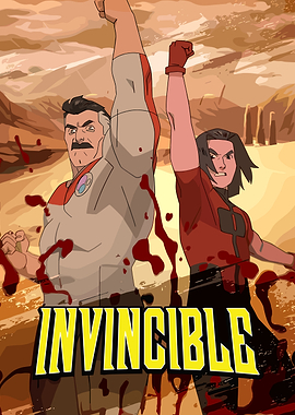 Invincible Poster with Omni-Man and Invincible