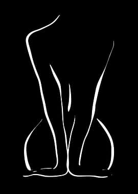 Minimalist Line Art of a Woman's Torso