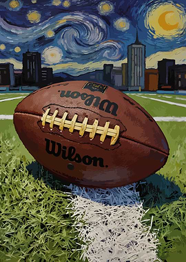American Football Under Starry Night Sky