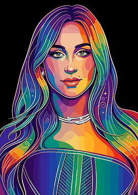 Colorful Portrait of a Tate McRae