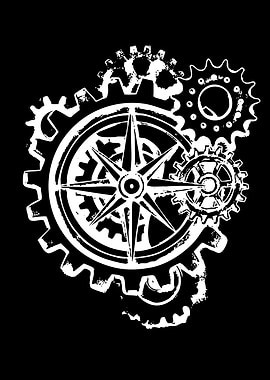 Steampunk Compass Gears