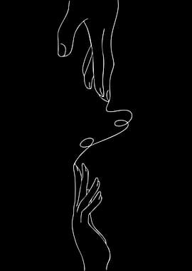 Minimalist Hands Reaching