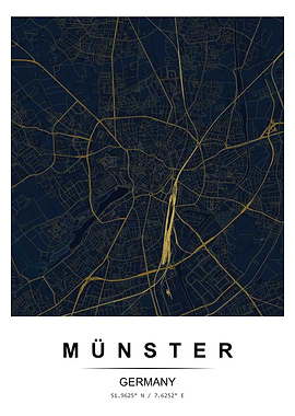 Münster Germany Map Poster