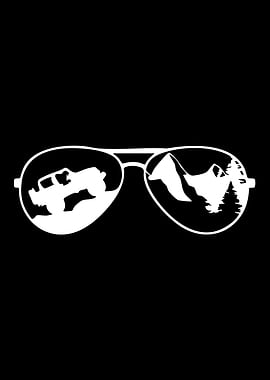 Off-road Jeep Reflection in Sunglasses