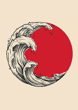 Japanese Wave and Sun