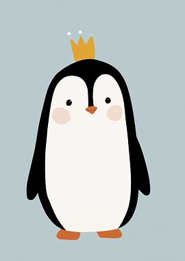 Cute Penguin with Crown