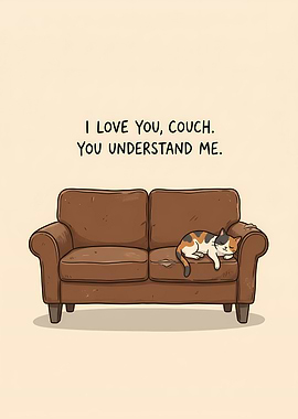 Cat sleeping on a couch