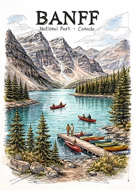 Banff National Park Travel Poster