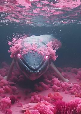 Whale with Pink Coral