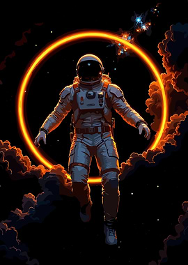 Astronaut in a cosmic ring