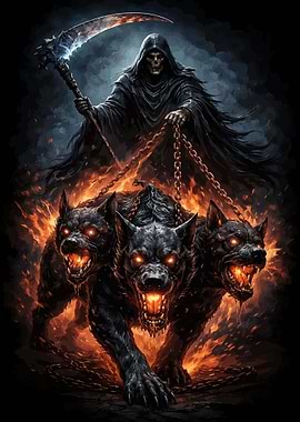 Grim Reaper with Cerberus