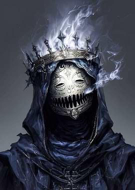 Dark King with Crown and Smoke