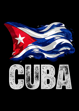Cuba Flag and Text