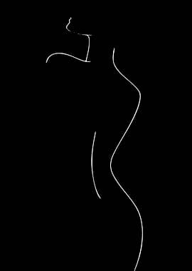 Minimalist Female Silhouette Line Art