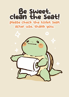 Cute Turtle Holding Toilet Paper