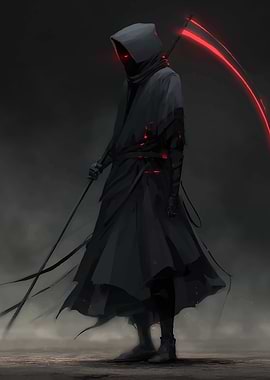 Grim Reaper with Red Scythe