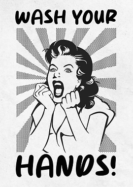 Wash Your Hands Retro Poster
