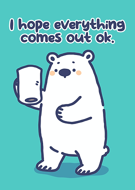 Cute Polar Bear with Coffee