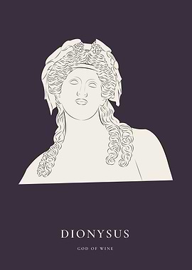 Dionysus Wall Art Print | Greek God of Wine Decor for Moody Luxury Interiors
