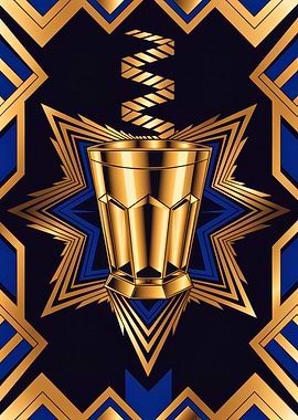 Geometric Art Deco Whiskey Glass with Spiral Vapor