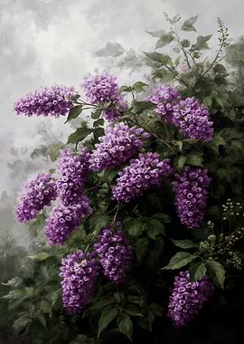 Purple Lilac Flowers in Bloom