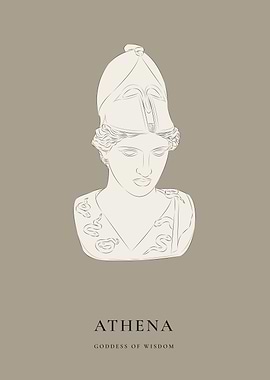 Athena Wall Art Print | Greek Goddess Decor for Clean Structured Interiors