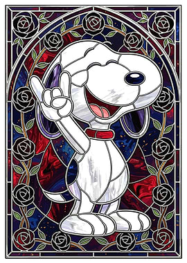 Snoopy Stained Glass Art