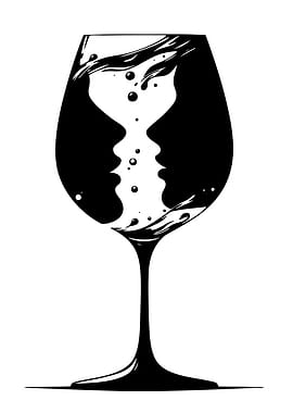 Wine Glass Silhouette Faces