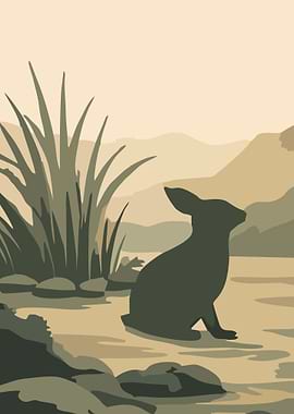 Silhouette of a rabbit