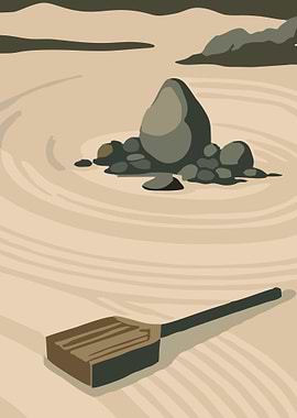 Zen Garden Rake and Rocks