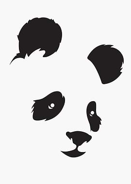 Minimalist Panda Face Illustration