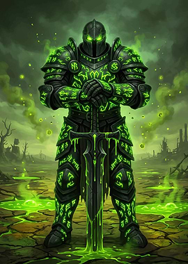 Enchanted Knight in Toxic Wasteland