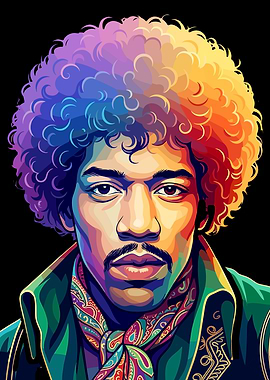 Jimi Hendrix Pop Art Portrait