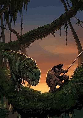 Caveman vs Tyrannosaurus Rex