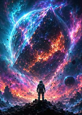 Astronaut Gazes at Cosmic Phenomenon