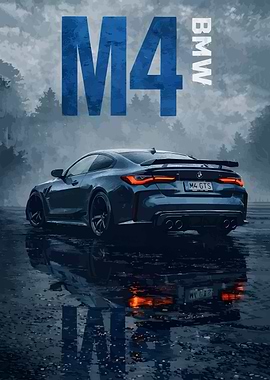 BMW M4 GTS on Wet Road