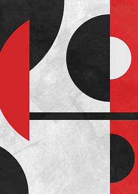 Abstract Geometric Composition with Circles and Rectangles