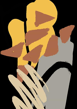 Waiting for Summer: Abstract Brushstrokes with Geometric Shapes