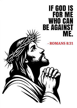 Jesus Praying with Bible Verse