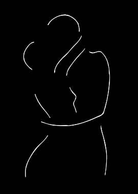 Minimalist Embrace Line Art