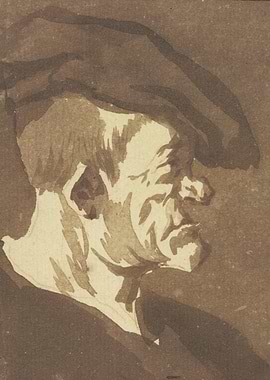 Sketch of an old man's profile