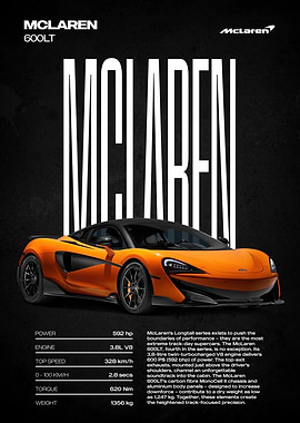 McLaren 600LT Car Poster