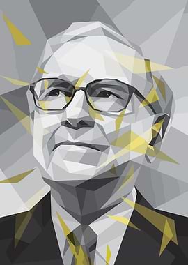 Geometric Portrait with Yellow Accents