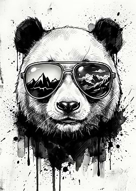 Cool Panda Wearing Sunglasses