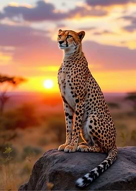 Cheetah at Sunset