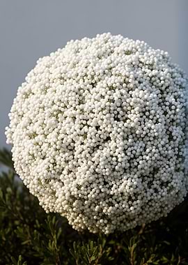 White Spherical Flower Cluster