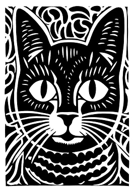 Black and White Cat Portrait