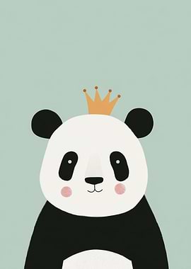 Cute Panda Wearing a Crown