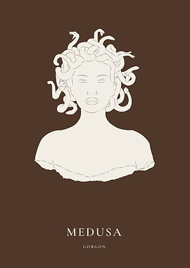 Medusa Wall Art Print | Greek Myth Gorgon Decor for Bold Statement Interiors