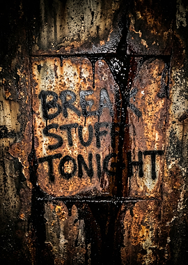 Graffiti on Rusty Metal